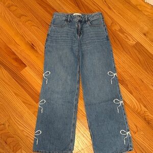 A&F kids jeans with bow detail